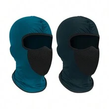 Bargainhoncho 2-Piece Mens Winter Warm Lightweight Stretchy Breathable Full Face Mask - 藏蓝色 - 查看 1