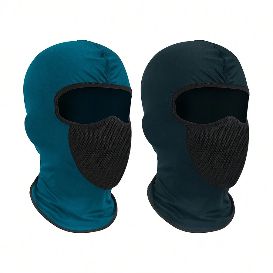 Bargainhoncho 2-Piece Mens Winter Warm Lightweight Stretchy Breathable Full Face Mask - 藏蓝色 - 查看 1