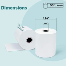 Thermal Receipt Paper Rolls, Smooth Finish POS Paper, 57mm X 50mm For Cash Register And New Square Terminals - White - View 3