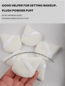 3/8/15/24 miếng mút trang điểm hình tam giác, dụng cụ trang điểm mỹ phẩm, mút trang điểm BB dạng đệm khí, mút trang điểm khô và ướt, mút trang điểm hình tam giác mềm mại và mịn màng cho mặt và cơ thể, bộ dụng cụ trang điểm - trắng - Xem 7