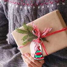 10/20 chiếc móc khóa Giáng sinh phong cách ngẫu nhiên, phụ kiện thiết kế cây thông Noel và tuần lộc hoạt hình dễ thương, quà tặng PVC đáng yêu - Nhiều màu - Xem 6