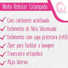 MeF Mae e Filho Toalha de Banho Bebe Dupla Camada com Capuz e Forro Fralda + Ninho Redutor de Berço Bebe Recem Nascido 100% Algodão - Floral - Visão 8