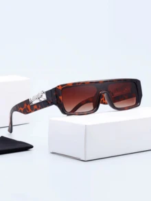 Kính thời trang họa tiết da báo cao cấp mới nhất, Unisex, phù hợp cho cuộc sống hàng ngày, du lịch, bãi biển, tiệc tùng và tụ tập Phụ kiện bãi biển cho phụ nữ Kính râm - Nhiều màu - Xem 3