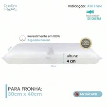 Baby Memory Foam Pillow With Anti-Suffocation Percale Cover, 200 Thread Count, Waterproof - Duoflex - trắng - Xem 4