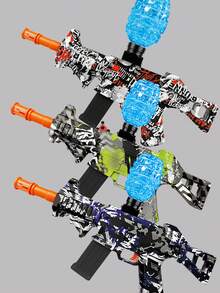 New UMP45 Electric Rubber Bullet Toy Gun, One Click Firing, Outdoor Battle Game Prop, Rechargeable (Excluding Bullets) - Multicolor - View 12