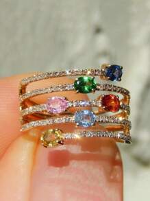 1 PC Retro Style Cubic Zirconia Ring For Women For Wedding Engagement Party Jewelry Valentine's Day Gift,Mom,Mother,Mother's Day,Gift