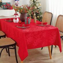 Jacquard Tablecloth Christmas Decoration - Red - View 3