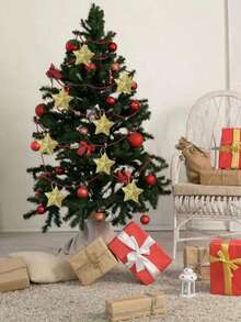 6 đồ trang trí Giáng sinh hình ngôi sao lấp lánh treo tường - Nhiều màu - Xem 4