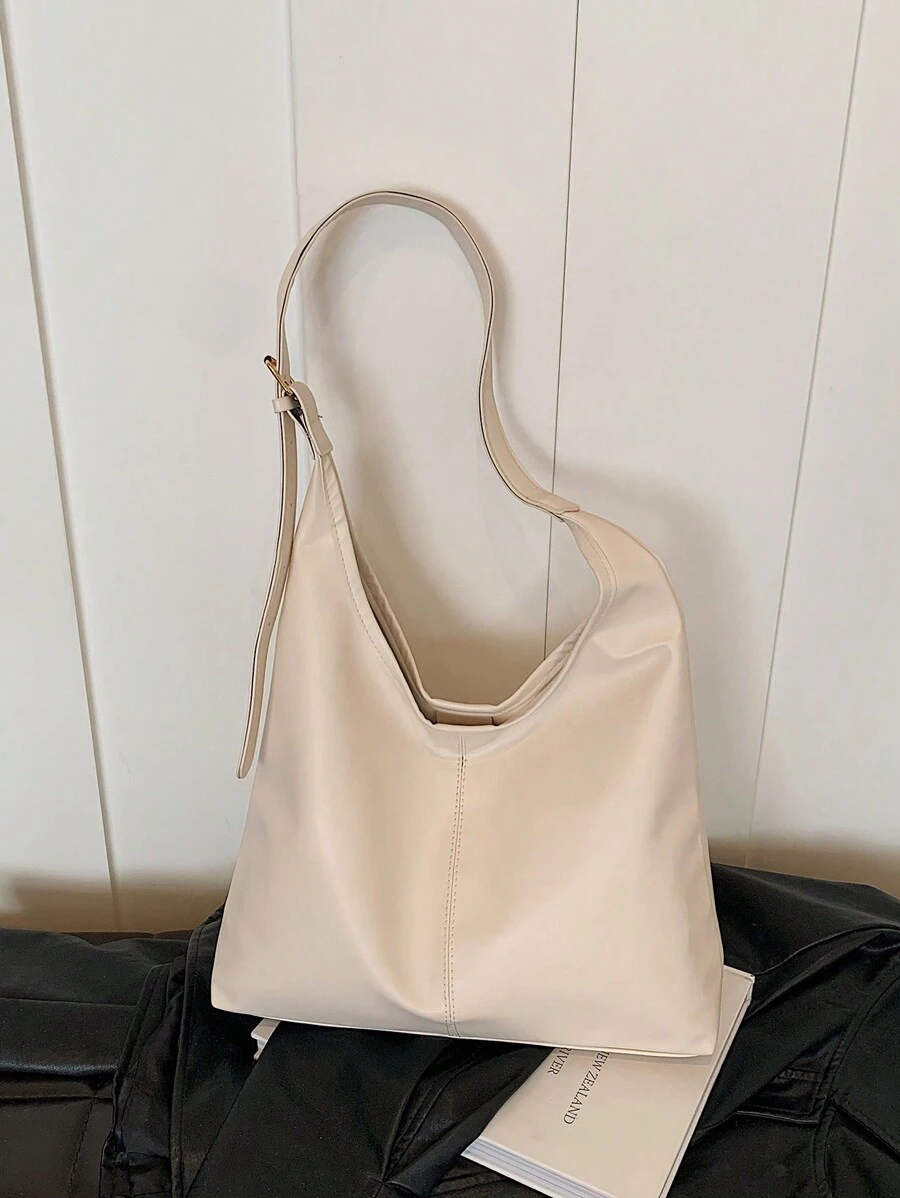 大号女士单肩包，新款时尚设计手提包，高品质 - 米色 - 查看 1