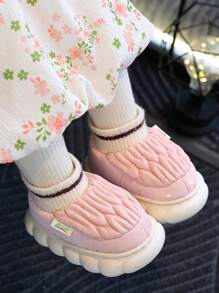 Dép bông trẻ em mùa thu đông mới cho hoạt động trong nhà và ngoài trời, thoải mái, không trơn trượt, đế mềm, thân giày ấm áp và không thấm nước, dép đi trong nhà - Hồng - Xem 1