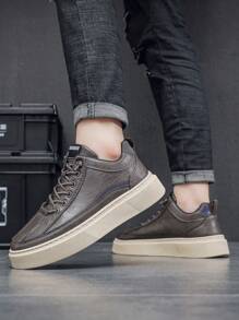 Giày thể thao nam đế dày thời trang mùa thu mới, giày lười đế thấp, thời trang, đa năng, giày thường ngày cho nam - B08 nâu - Xem 4