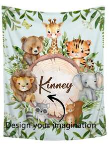 1pc Personalized Flannel Blanket, Decorative Blanket Suitable For Sofa, Living Room, Bedroom Home Decor, Extra Thick & Soft, All-Season Use, Family & Friends Photo, Gift For Loved Ones Washable Cute Custom,Unique,Personalized Ideal Gifts For Family,Ideal Gifts For Friends Son,Daughter,Friends,Family Sofa,Bed,Car,Tea Room,Bedroom,Living Room,Bathroom,Dining Room