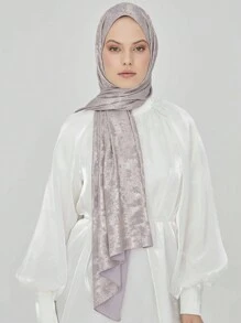 1buc ocazional și elegant poliester, respirabil, ușoară, confortabilă, hijab din folie de aur, potrivită pentru toate anotimpurile