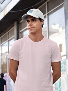 Men's T-Shirt 100% Cotton Premium Anime PStreetwear Shirt - 淺粉色 - 查看 2