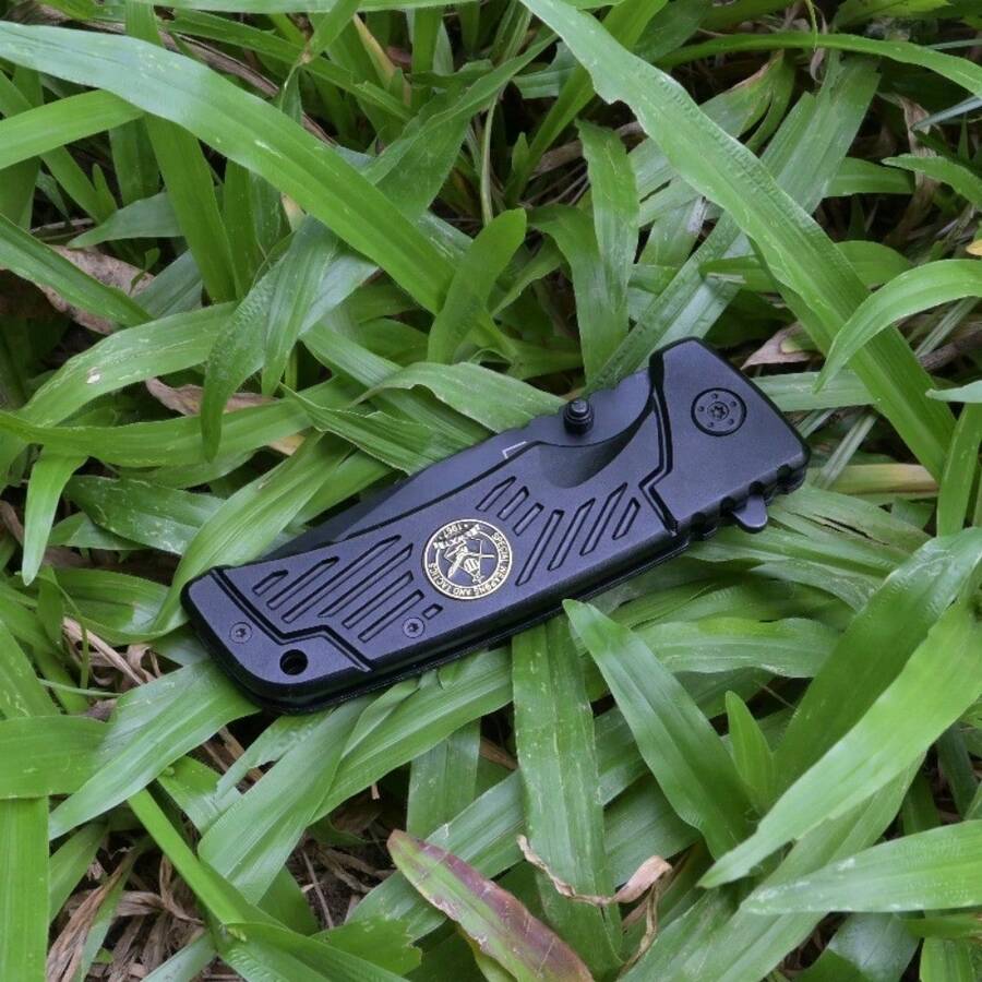 BOKER PLU Folding Knife Premium Black Oxide Blade, Ergonomic Black