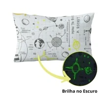 Pair Of Printed Pillowcases In 30.1 Mesh 100% Cotton - 50x70cm Envelope Type - 火箭 - 查看 2