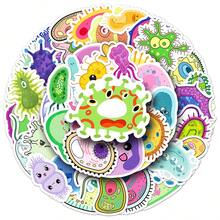 50 miếng dán hoạt hình sáng tạo dễ thương hình tế bào phân tử vi sinh vật vẽ tay để trang trí điện thoại di động/máy tính bảng - Nhiều màu - Xem 3