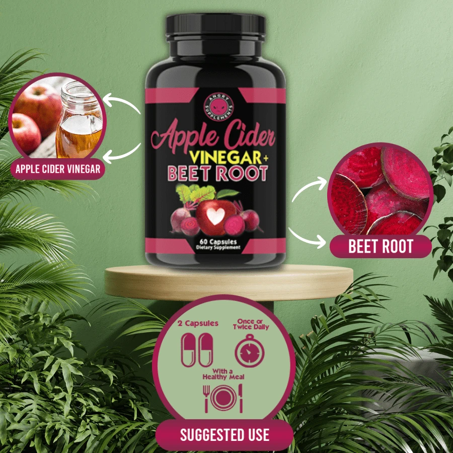 Angry Supplements Apple Cider Vinegar + Beet Root Pills Health Wellness