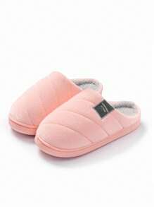 Warm Fuzzy Slippers Suitable For Men & Women, Non-Slip Indoor Shoes, Half Closed Plush Slippers For Winter, Soft & Warm Furry Slides With Non-Slip Soles, Simple Style