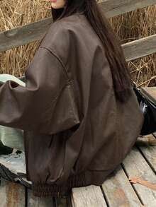 2024女装秋季新款美式流行风格皮夹克