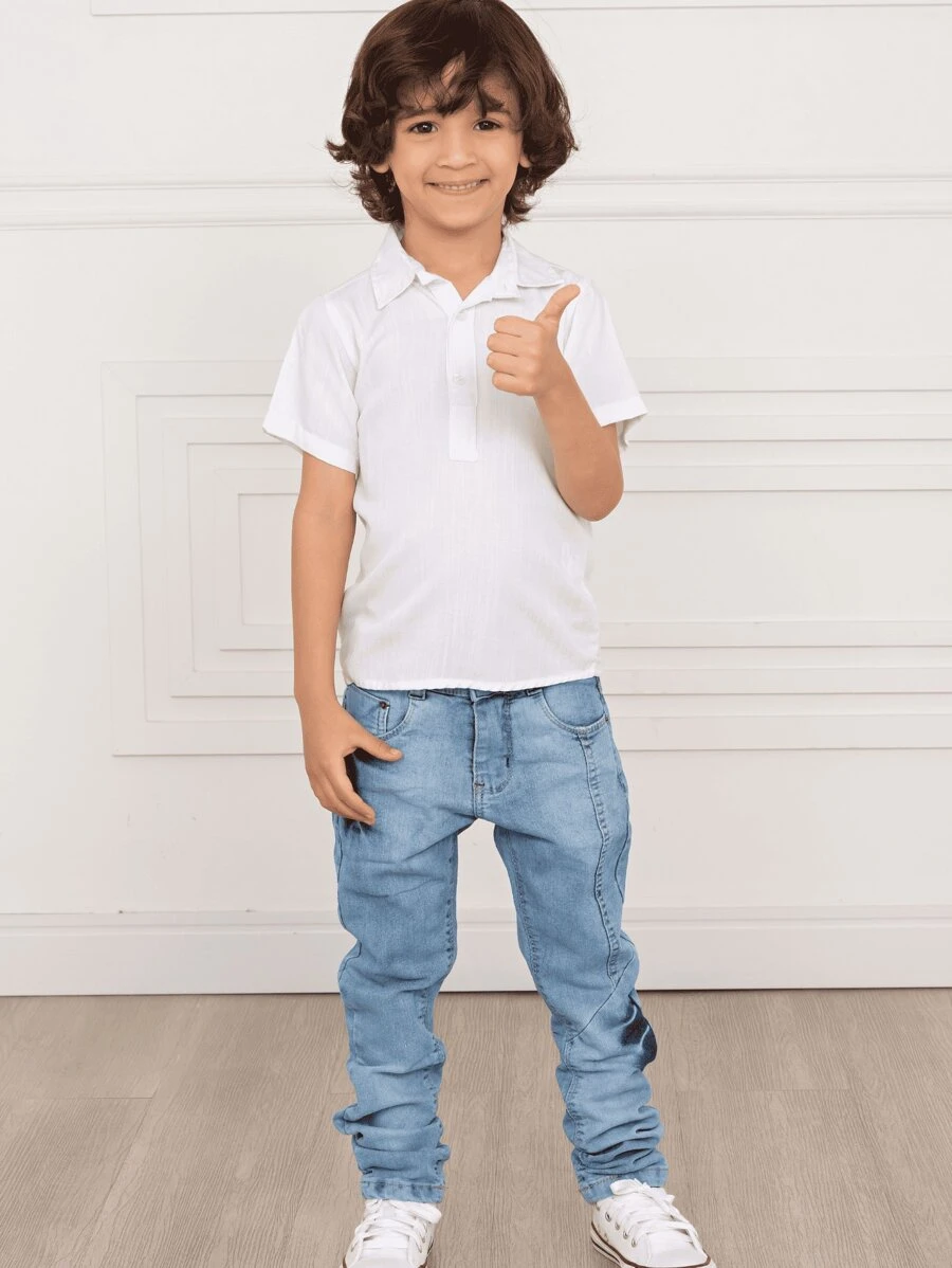 Boys Jeans 4 To 8 With Internal Adjustment - Light Wash - View 1