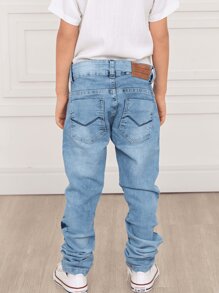 Boys Jeans 4 To 8 With Internal Adjustment - Light Wash - View 3