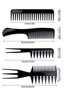 10 Regular Comb Sets, Hair Comb And Wide Tooth Comb And Rat Tail Comb, Professional Styling Comb Sets, Various Sets To Suit All Hairstyles And Styles, Black Gift Hairbrush Sets For Women And Men ,Hair Styling Tools Hair Accessories - Multicolor - View 4