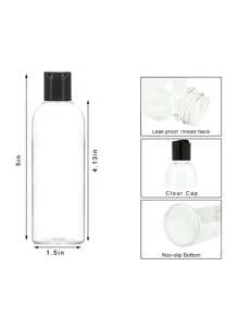 1 pieza/3 piezas/1 set Botellas recargables de plástico transparente de 16 onzas, botellas de viaje a prueba de fugas con tapas de disco negro en la Top - Contenedores recargables de BPA para champú, lociones, cremas y talla grande - Accesorios negros de 200 ml vacíos para botellas de viaje de champú, acondicionador y loción - Juego de botellas de viaje - Accesorios de viaje - Artículos esenciales para dormitorios - Cosas de vuelta a la escuela adecuadas para el dormitorio universitario, el camping al aire libre, el viaje y el uso doméstico