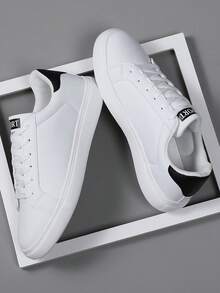 36-45系带休闲运动鞋，时尚吸睛，白色低帮帆布硫化橡胶鞋底，防滑耐磨，适合学生 - 黑與白 - 查看 10