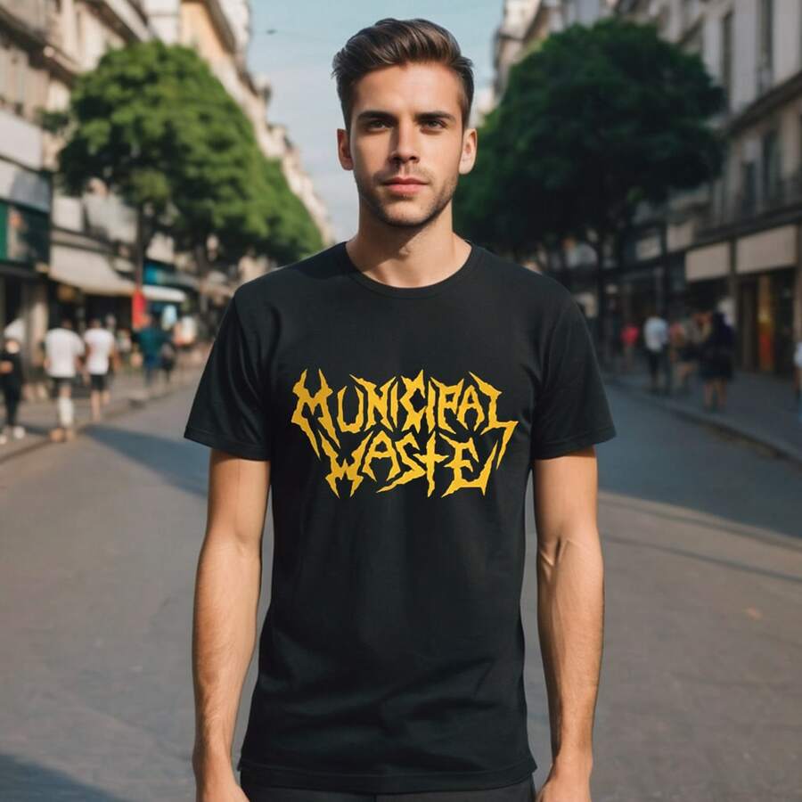Men's T-Shirt - Municipal Waste - SkullThrasher - Rock Shirt - 黑色 - 查看 1