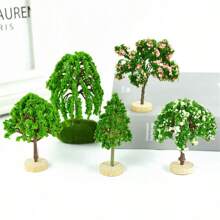 1 件塑料人造植物树模型 DIY 微型景观工艺品盆景小雕像装饰房子仙女花园家居装饰品 - 彩色 - 查看 7