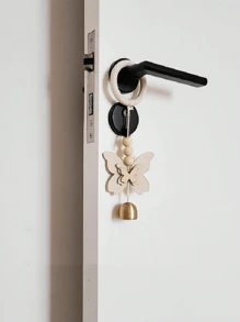 1 pieza Colgante de pared decorativo hecho a mano con mariposa y flor de ciruelo, decoración del hogar, decoración de habitación, decoración de pared - Beis - Ver 11