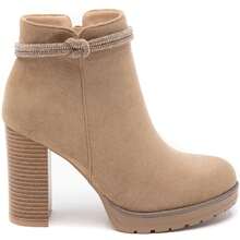 Taupe Suede Ankle Boots With Mid-Heel And Gold Zip – Refined Simplicity And Everyday Comfort - Khaki - View 2