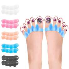 1 对硅胶脚趾分隔器，柔软舒适，脚趾延伸保护，可重复使用 - 杏色 - 查看 1