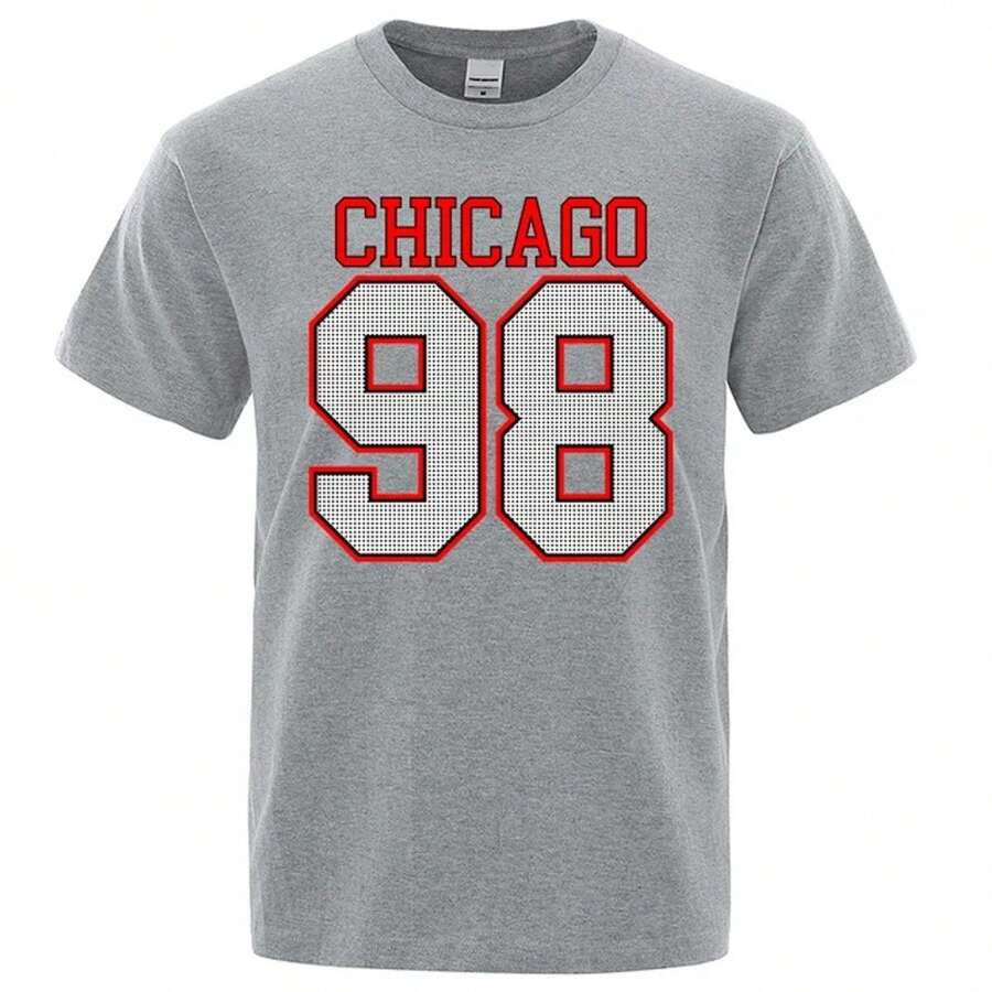 Men's Chicago 98 Basic Print T-Shirt - 灰色 - 查看 1