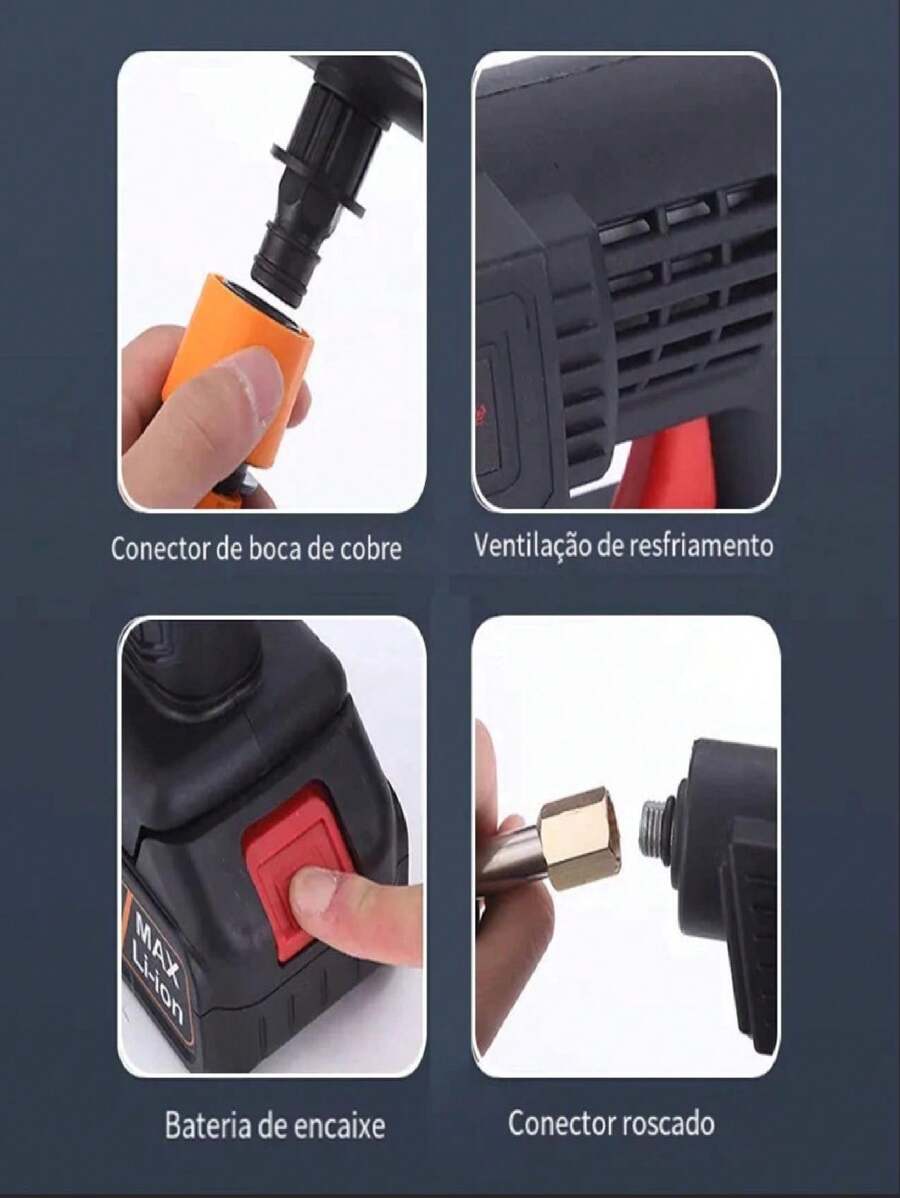 Portable Rechargeable High Pressure Washer For Cars And Gardens Premium