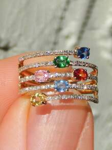 1 PC Retro Style Cubic Zirconia Ring For Women For Wedding Engagement Party Jewelry Valentine's Day Gift,Mom,Mother,Mother's Day,Gift