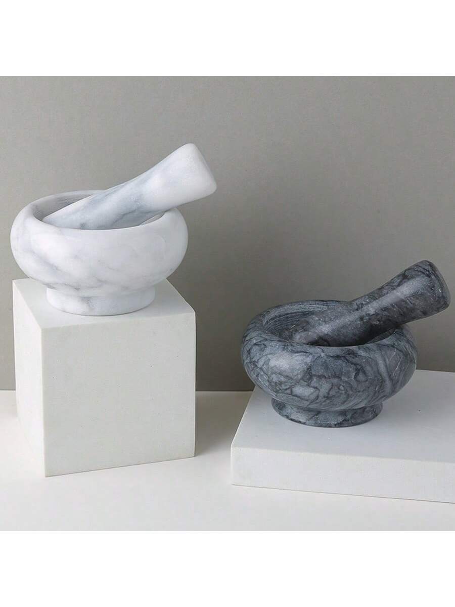 طقم هاون ومدقة من الرخام بقطر 3.5 بوصة، مناسب لطحن...