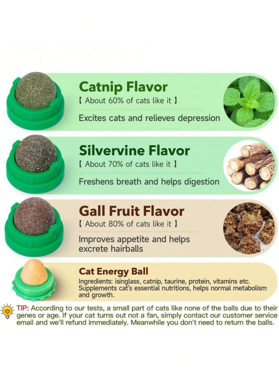 Potaroma Catnip Toys Balls, Extra Cat Energy Ball, Edible Kitten