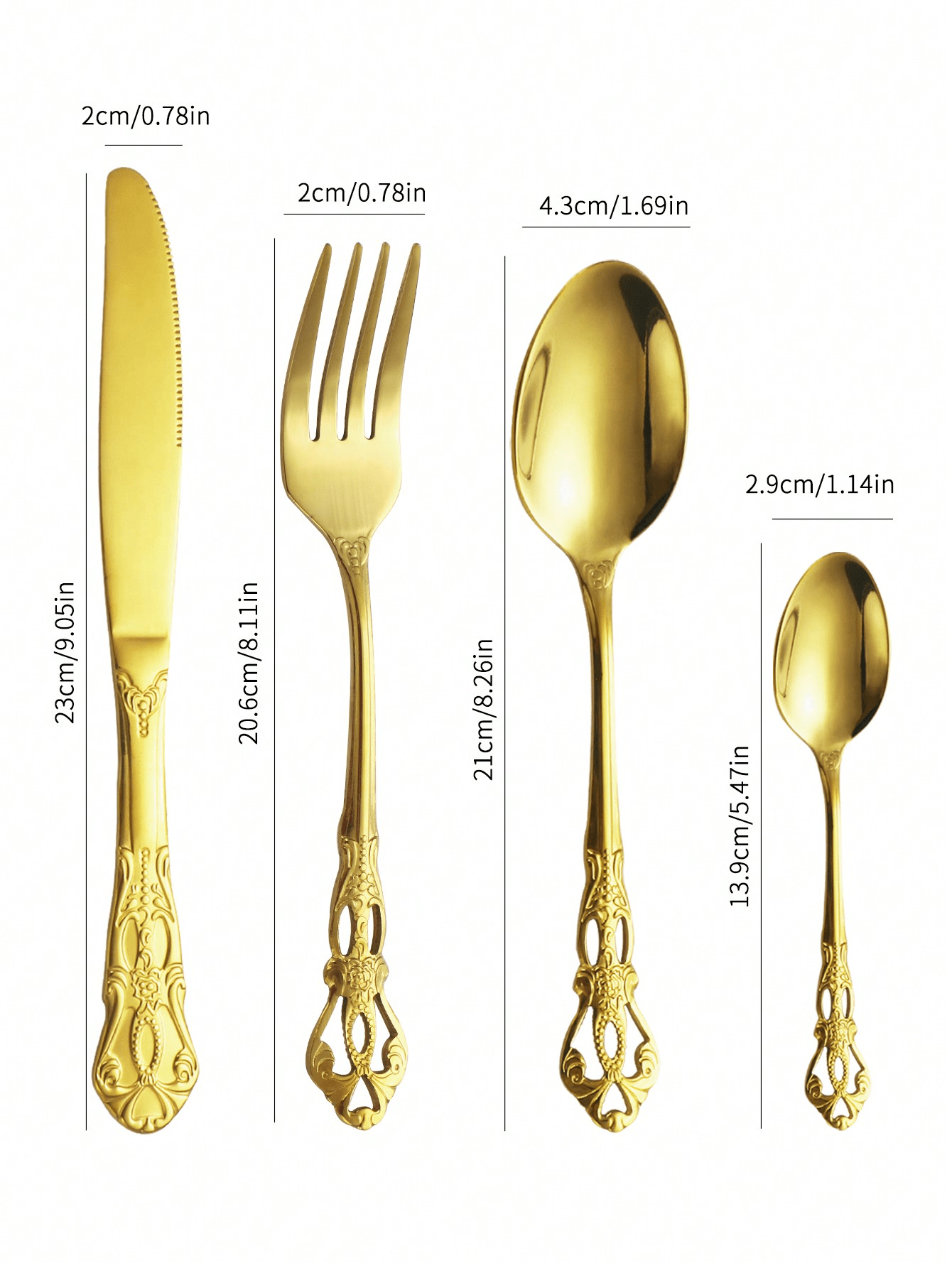 16pcs/Set Stainless Steel Vintage European Style Palace Cutlery Set