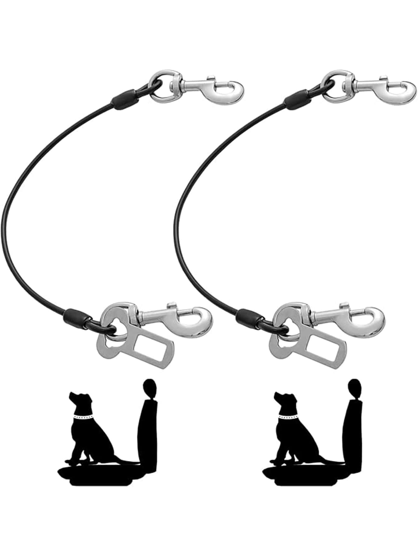 Dog Seat Belt Harness For Car,1pc Dog Seatbelt Of Coated Wire Leash