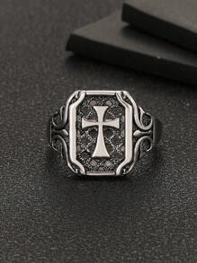 复古嘻哈戒指 - 男士镂空设计黄铜戒指，时尚珠宝适合日常佩戴和特殊场合