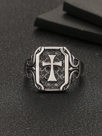 复古嘻哈戒指 - 男士镂空设计黄铜戒指，时尚珠宝适合日常佩戴和特殊场合