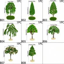 1 件塑料人造植物树模型 DIY 微型景观工艺品盆景小雕像装饰房子仙女花园家居装饰品 - 彩色 - 查看 2