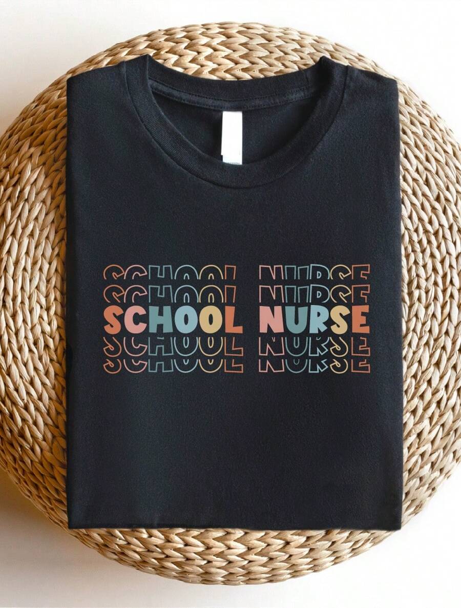 School Nurse Shirt, Nursing School T-Shirt, New Nurse Tee, Gift For RN Nurse, Nurse Appreciation Shirts, Exam Nurse T-Shirts, Nurse Grad SD-344 - 黑色 - 查看 1