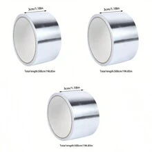 3 件/5 件强力防水铝箔胶带 - 防霉防火，适用于厨房和浴室，可重复使用的自粘密封条 - 銀色 - 查看 10