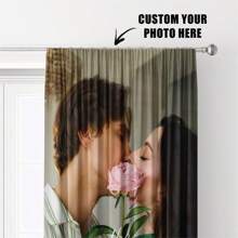 1pc Customized Curtain, Personalized Curtain, Customized Photo Curtain, Birthday Gift, Home Decor Personalized Gift - Multicolor - View 25