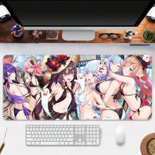 Alfombrilla de ratón de escritorio/portátil con diseño de traje de baño para niña, alfombrilla de teclado antideslizante para oficina/juegos con patrón de goma, vuelta al colegio, alfombrilla de ratón para juegos