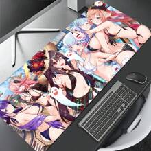 Alfombrilla de ratón de escritorio/portátil con diseño de traje de baño para niña, alfombrilla de teclado antideslizante para oficina/juegos con patrón de goma, vuelta al colegio, alfombrilla de ratón para juegos