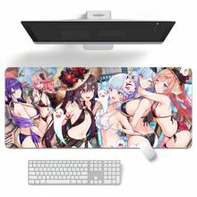 Alfombrilla de ratón de escritorio/portátil con diseño de traje de baño para niña, alfombrilla de teclado antideslizante para oficina/juegos con patrón de goma, vuelta al colegio, alfombrilla de ratón para juegos